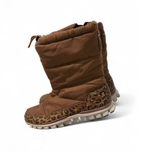 REEBOK women’s Brown Leopard Print Winter Boots 7.5